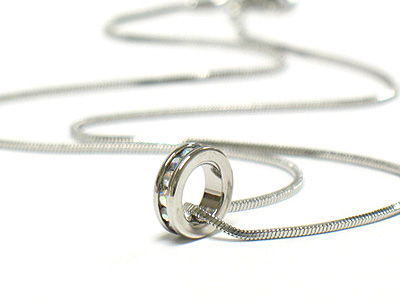 Crystal stud samll ring neckalce