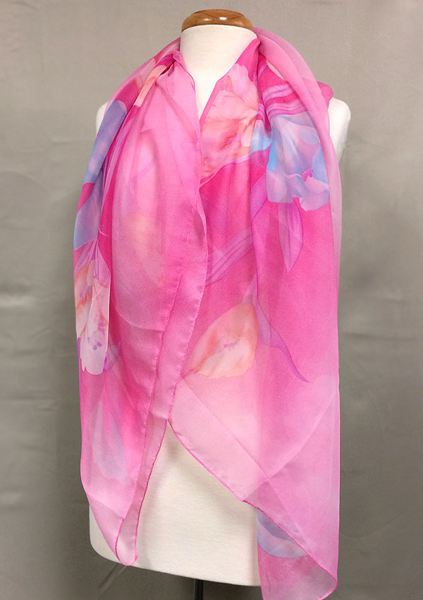 Large flower print scarf