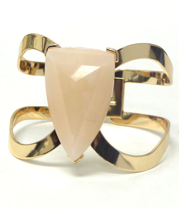 Arrowhead acrylic stone hinge bangle bracelet