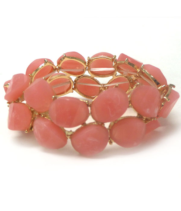 Multi shape acrylic stone stretch bracelet