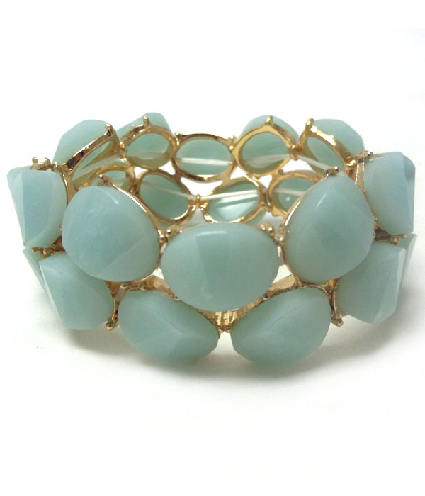 Multi shape acrylic stone stretch bracelet