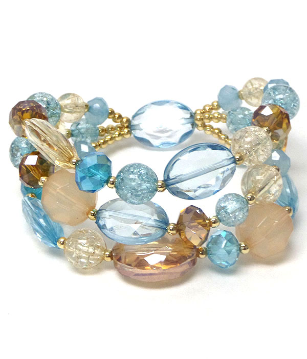 Acrylic ice ball 3 layer stretch bracelet