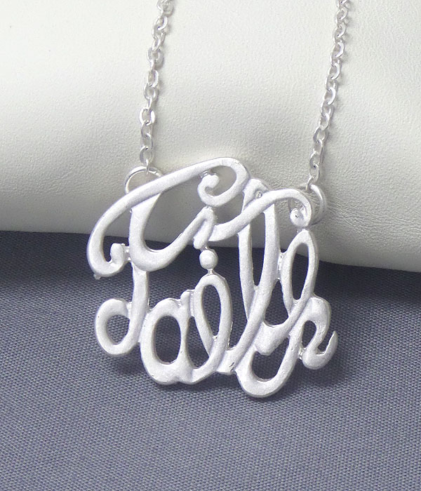 Monogram pendant necklace - faith