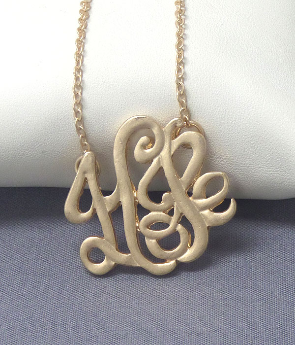 Monogram pendant necklace - hope