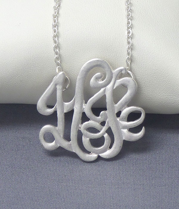 Monogram pendant necklace - hope