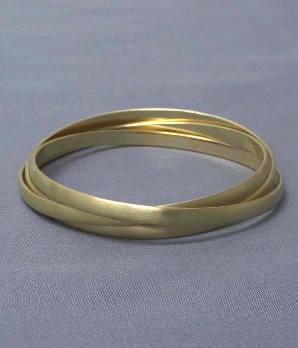 Electro plating triple metal bangle link bracelet