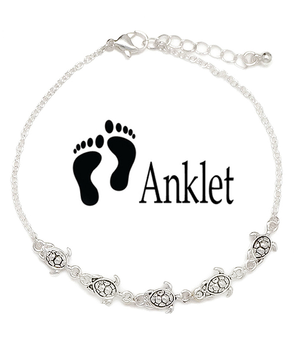 Sealife theme anklet - turtle