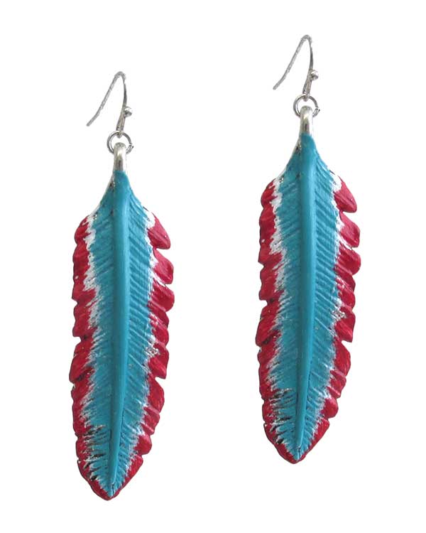 Metal feahter earring