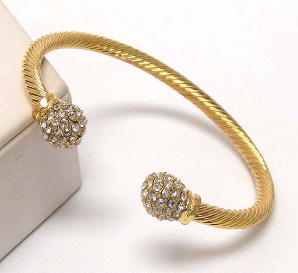 Crystal ball tip flexible bracelet