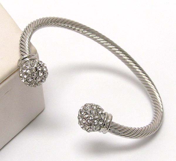 Crystal ball tip flexible bracelet