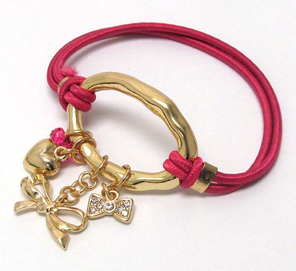 Crystal deco multi ribbon dangle hairband and bracelet in one