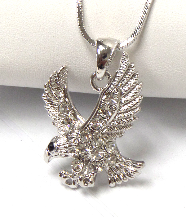 Made in korea whitegold plating eagle pendant necklace