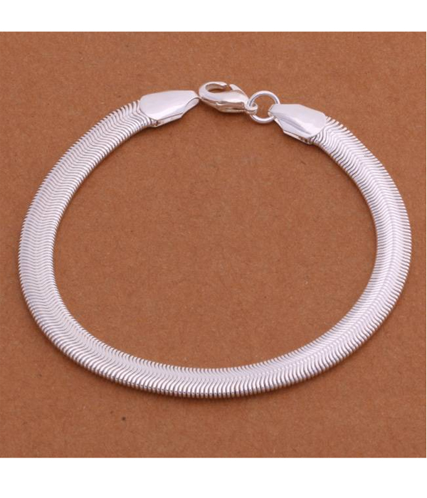 925 sterling silver plated chain bracelet