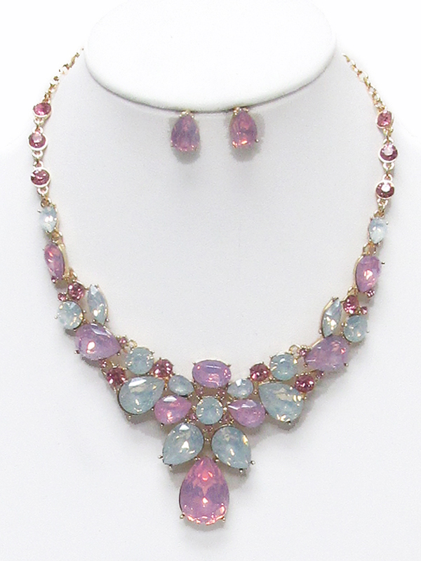 Luxury class victorian style and austrian crystal party necklace set