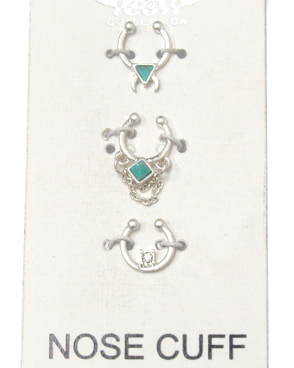 Nose cuff - three piece set