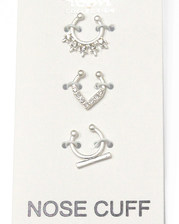 Nose cuff - three piece set