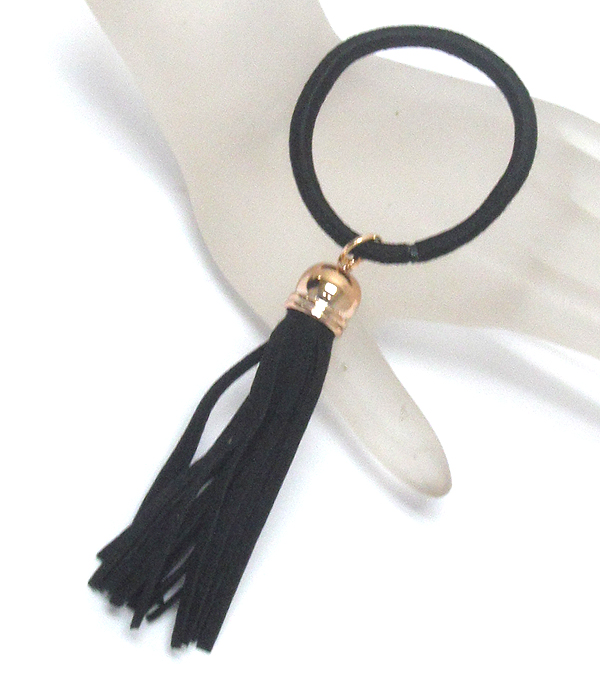 Suede tassel ponytail