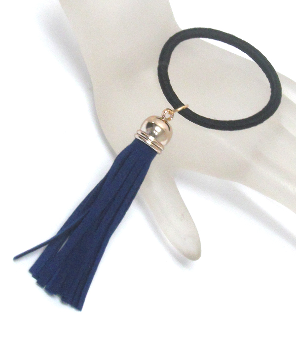 Suede tassel ponytail
