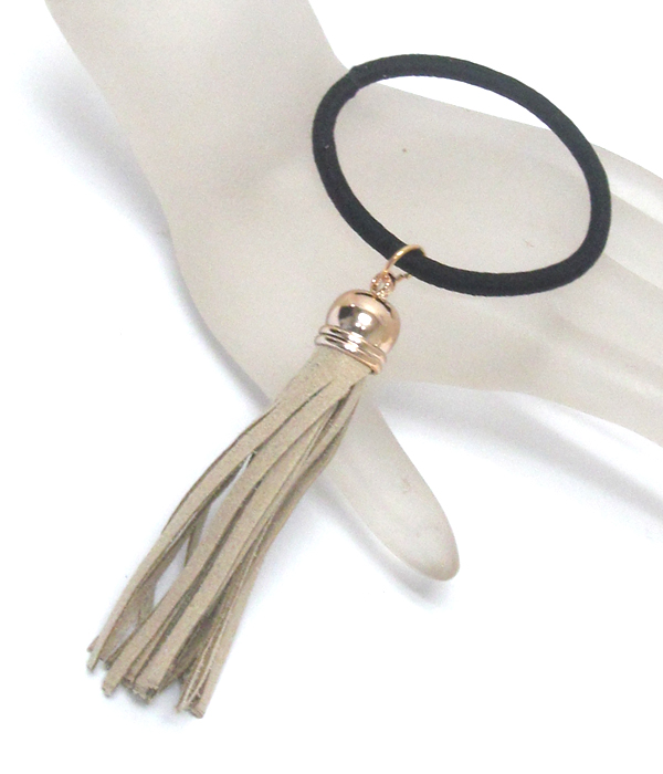 Suede tassel ponytail