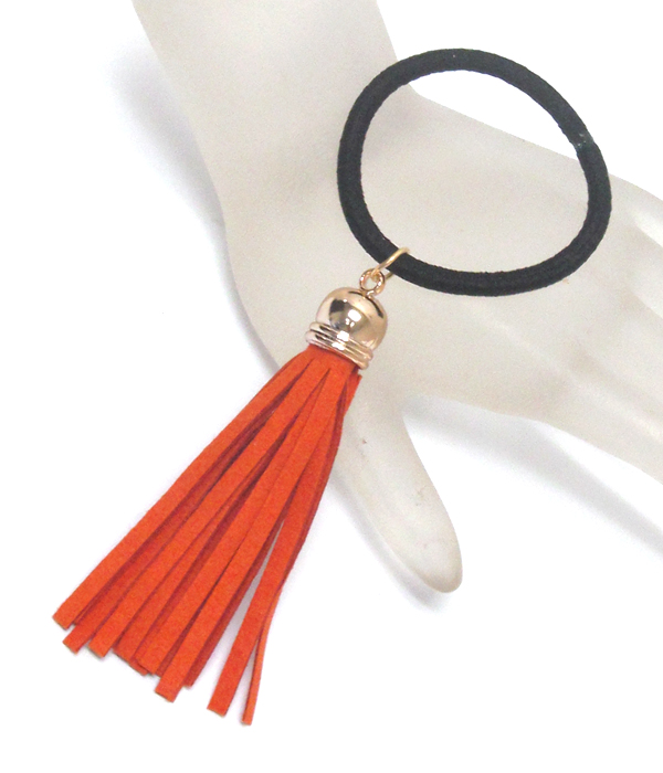 Suede tassel ponytail 