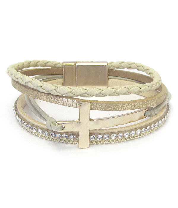 MULTI LAYER CROSS MAGNETIC BRACELET