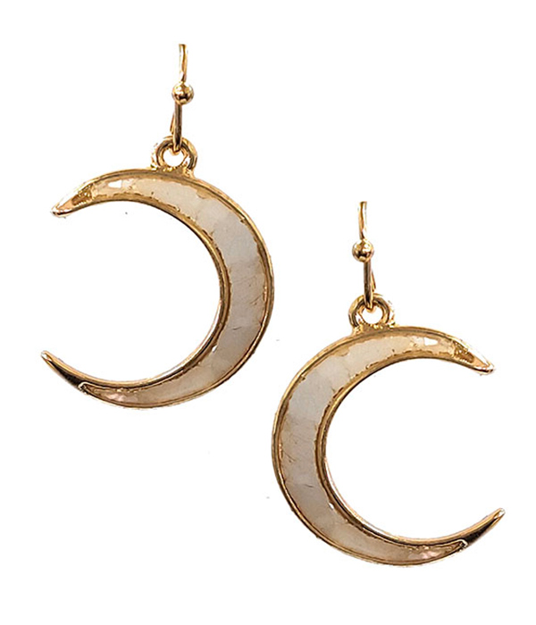 MOTHER OF PEARL CRESCENT MOON EARRING