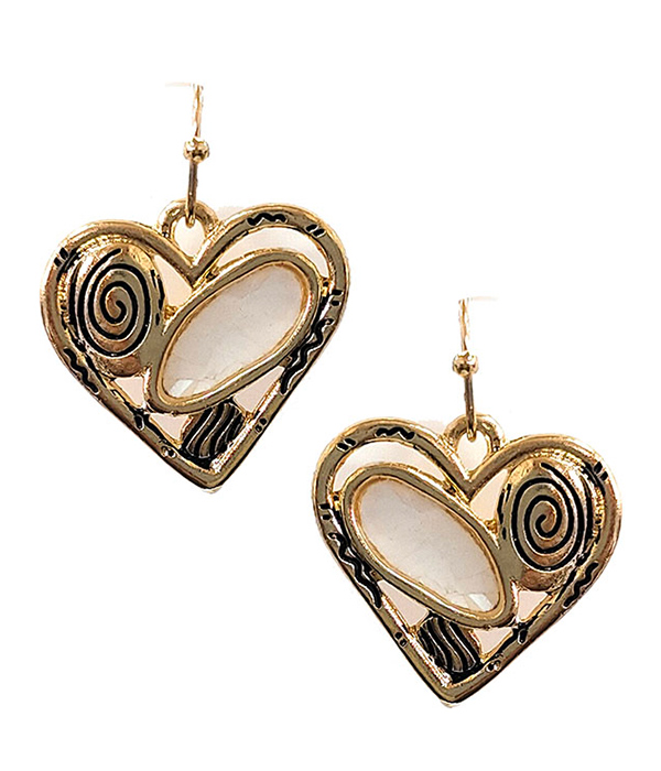 Antique heart earring