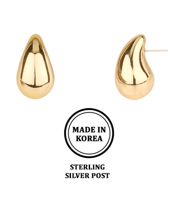 18k gold dipped melt teardrop earring