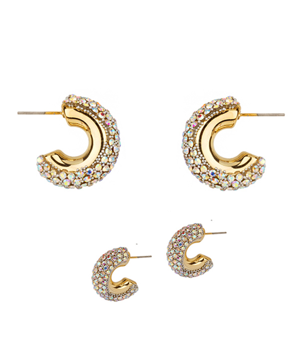 Crystal mini hoop earring