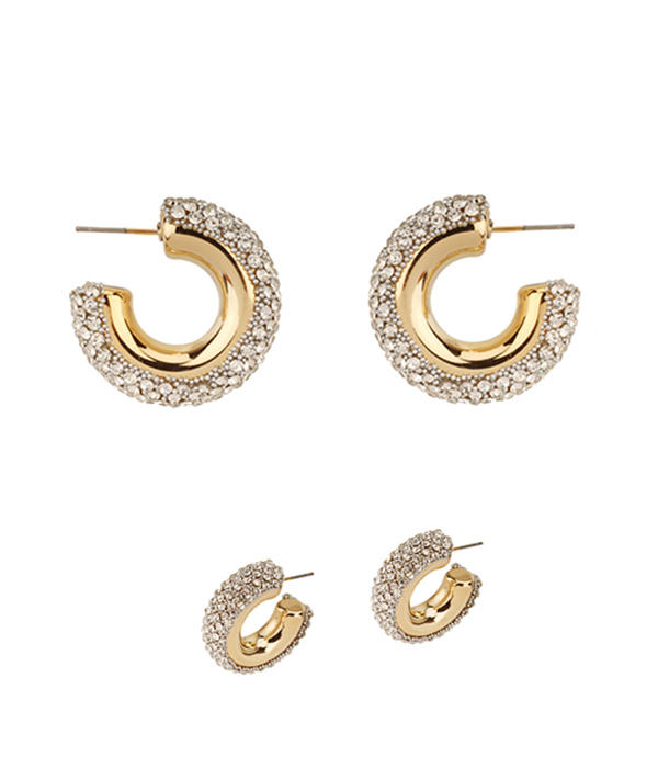 Crystal mini hoop earring
