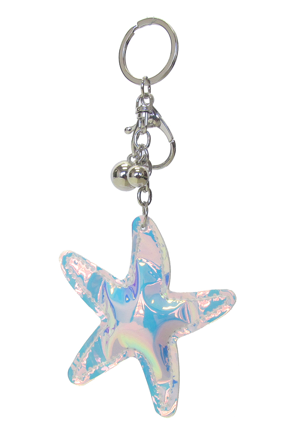 SHINY PUFFY CUSHION KEY CHAIN - STAR FISH