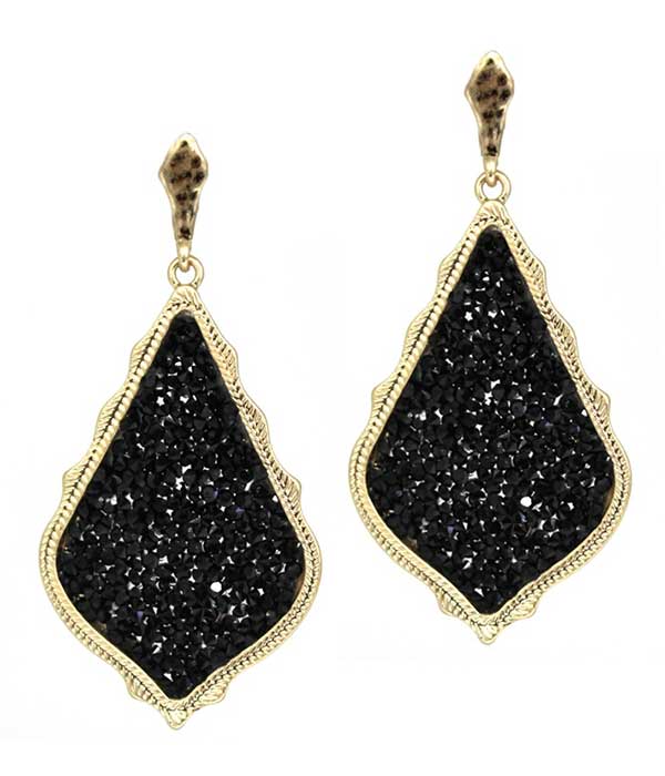 Druzy stone drop earring