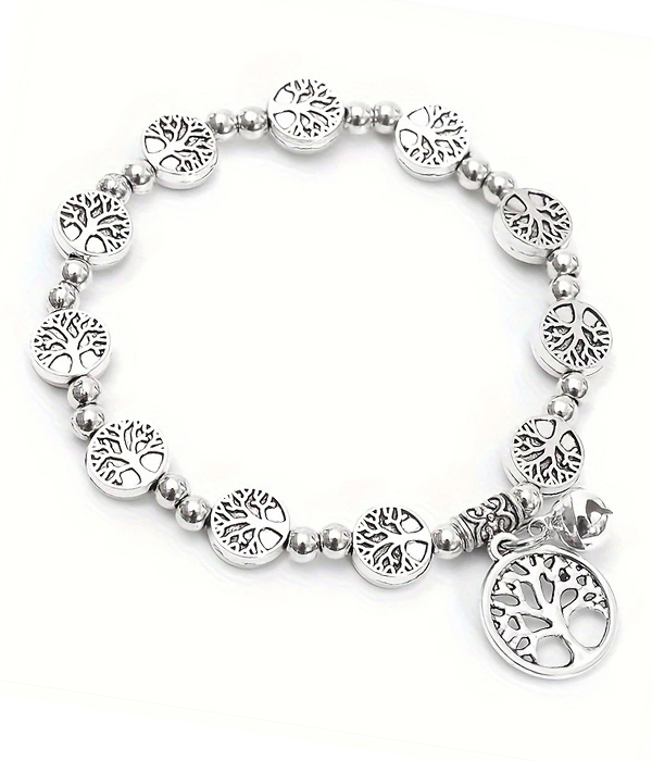 Tree of life charm stretch bracelet