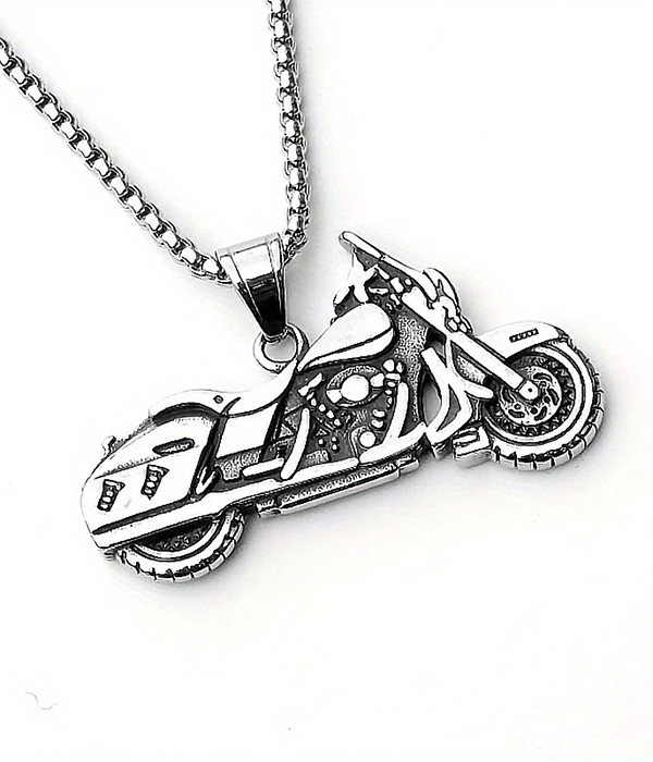 Stainless steel motorcycle necklace
