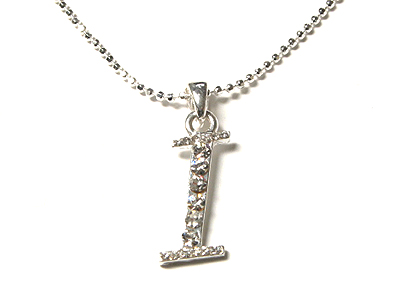 Crystal Letter Initial Symbol Pendant Necklace