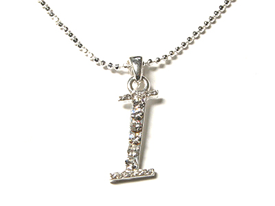 Crystal letter initial symbol pendant necklace