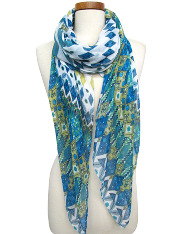 100% polyester falling diamonds spring scarf