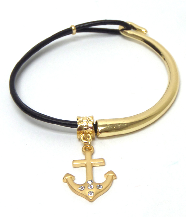 Metal anchor with hook bracelet