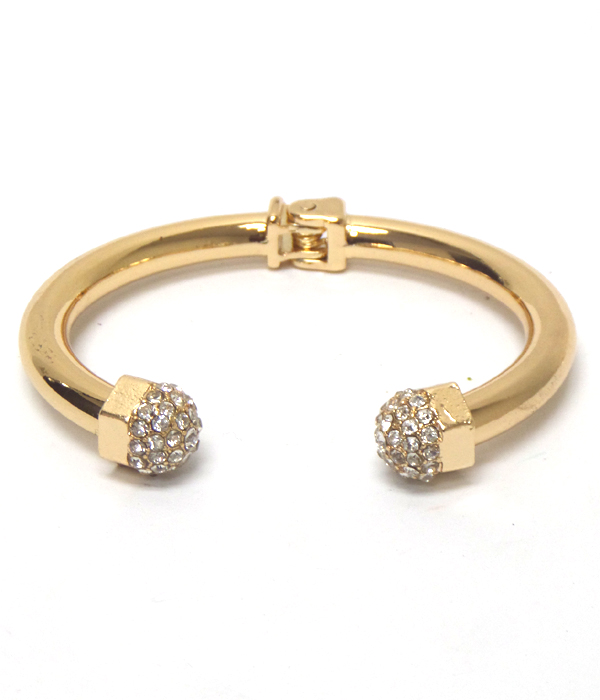 Crystal edge thick hinge bangle bracelet