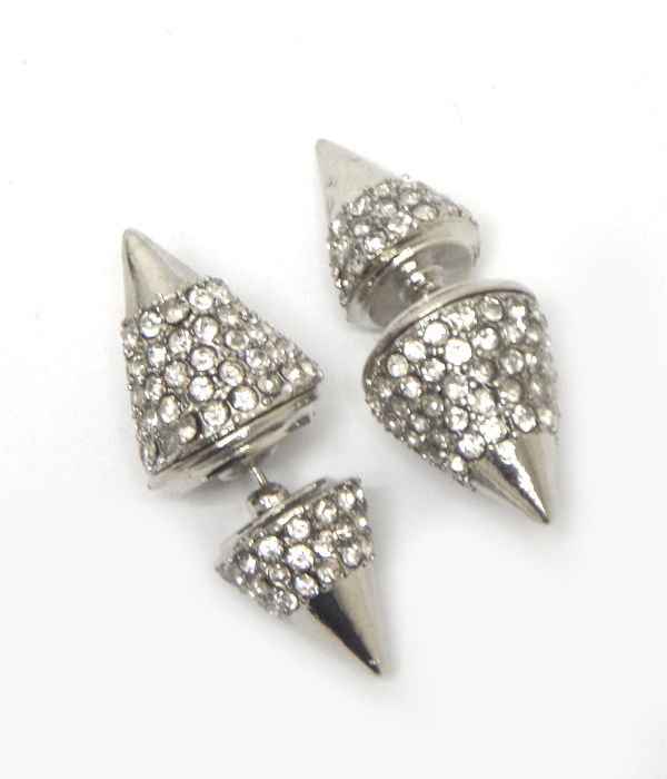 Double sided front and back spikes earrings