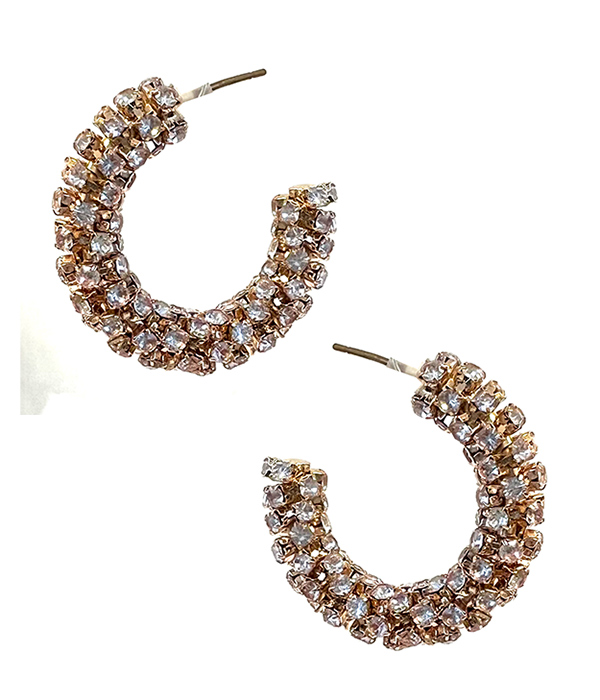 MULTI STONE COVER HOOP EARRING