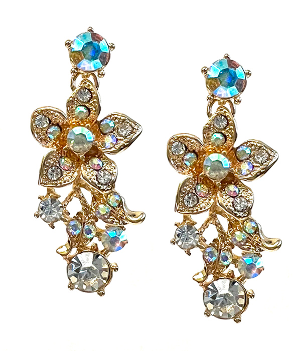 CRYSTAL FLOWER DROP EARRING