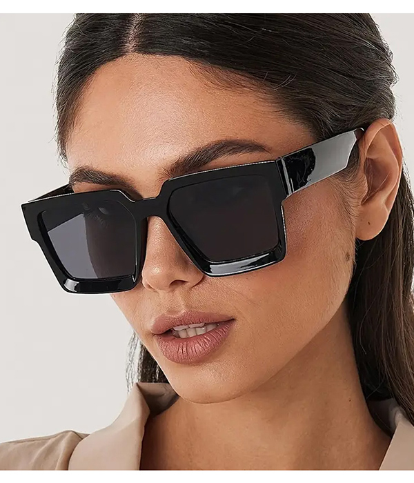 Retro square frame sunglasses