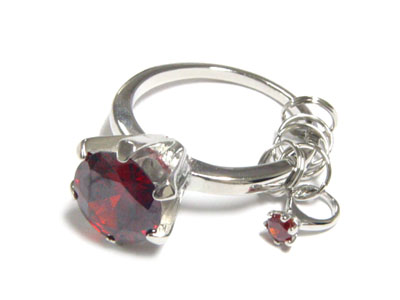 Cubic zirconia key ring