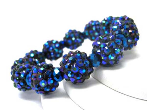 Crystal ball link stretch bracelet