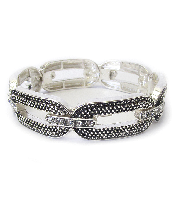 TEXTURED METAL STRETCH BRACELET