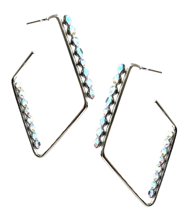 CRYSTAL GEOMETRIC HOOP EARRING