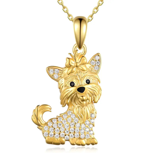 Pet lovers theme dog necklace - yorkshire terrier