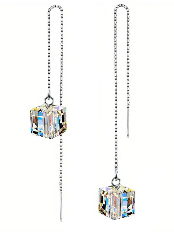 Crystal cube earring