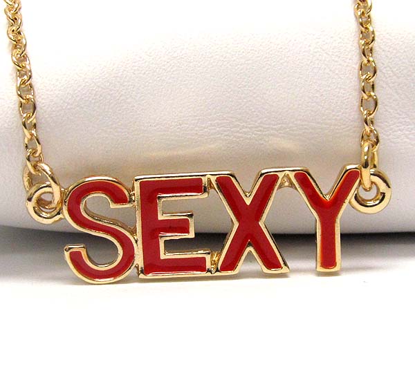 Metal epoxy sexy theme chain necklace